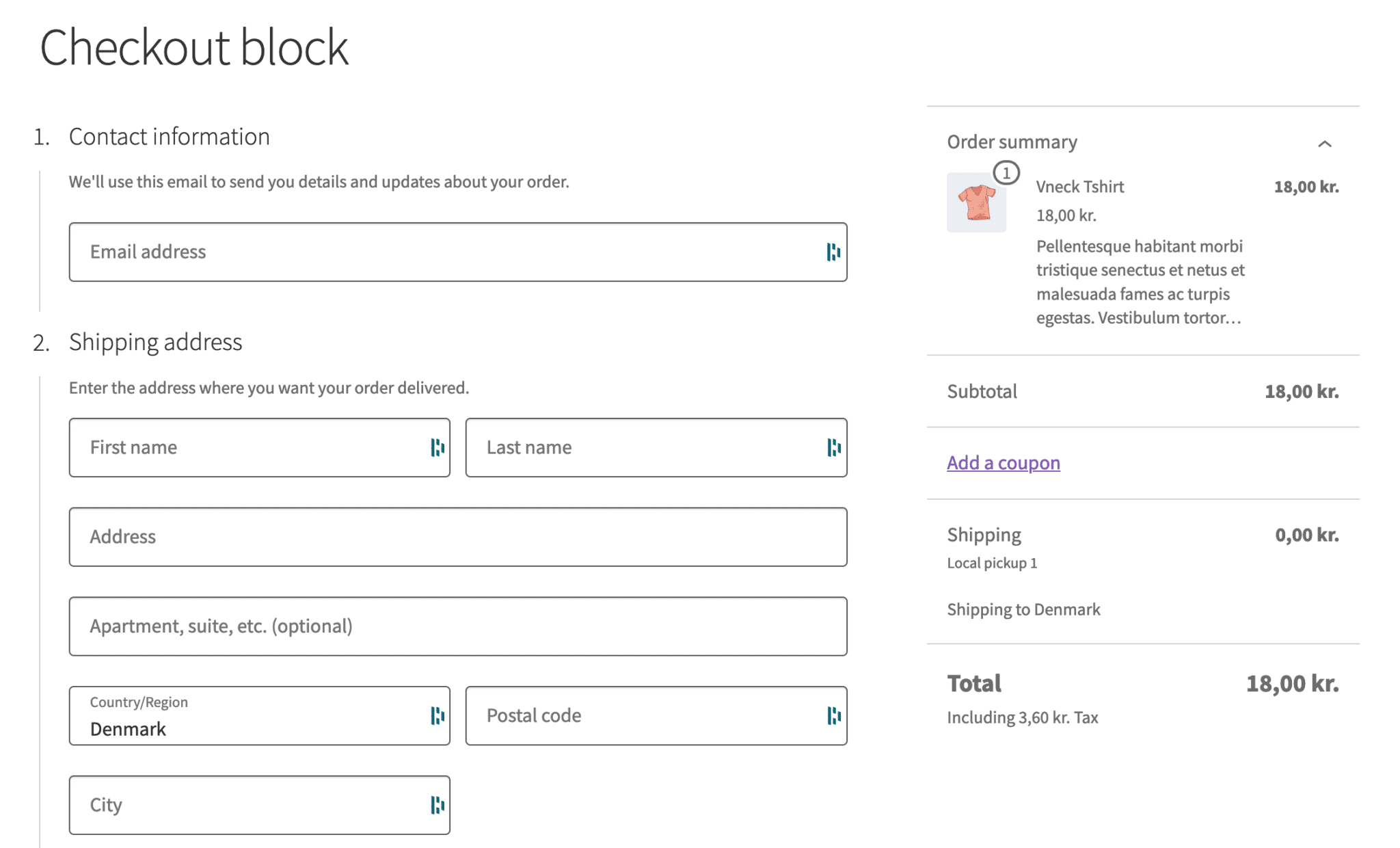 WooCommerce checkout block